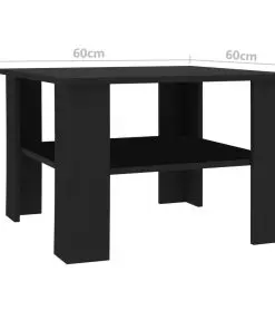 vidaXL Coffee Table Black 60x60x42 cm Chipboard