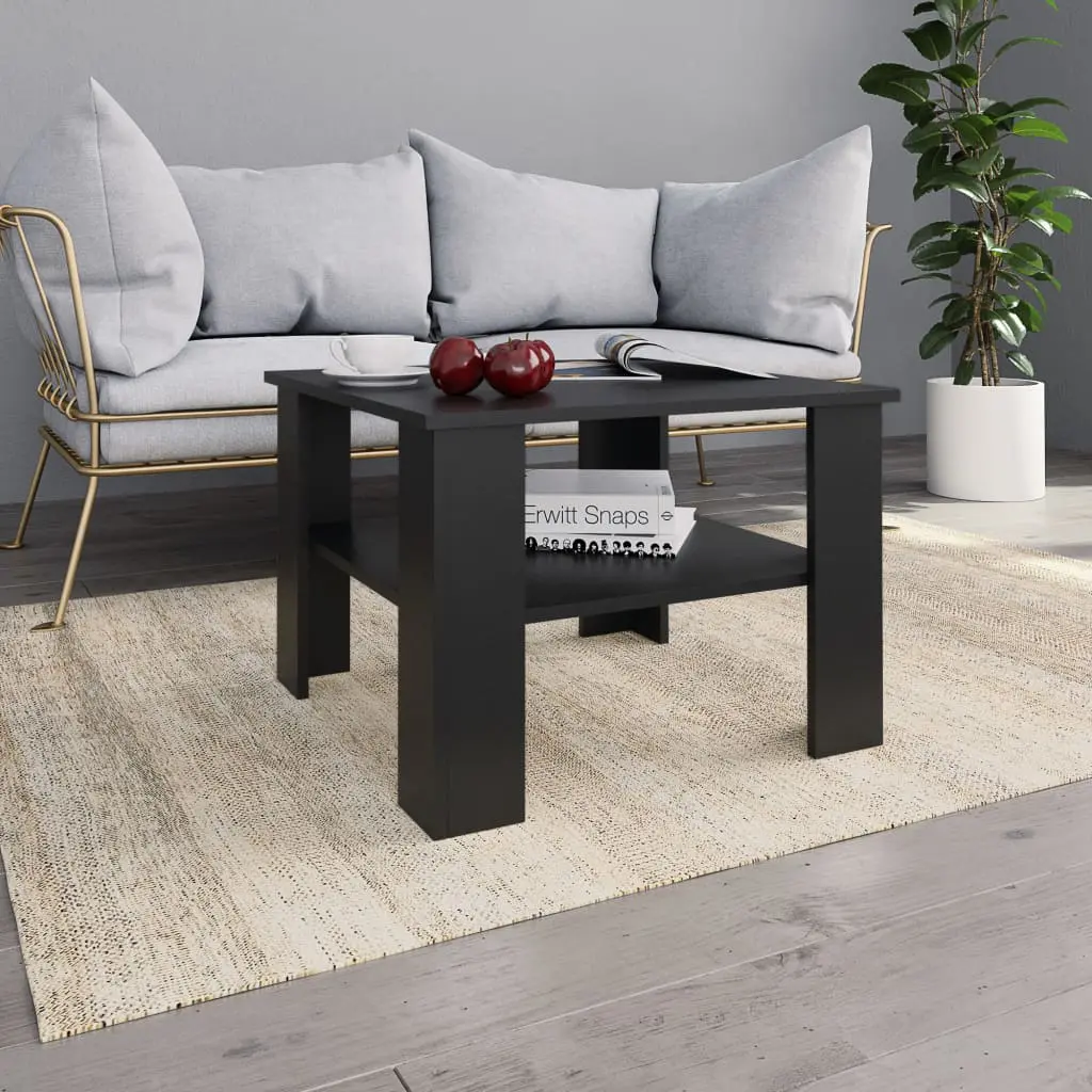 vidaXL Coffee Table Black 60x60x42 cm Chipboard