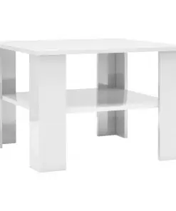 vidaXL Coffee Table High Gloss White 60x60x42 cm Chipboard