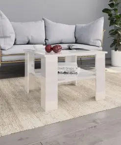 vidaXL Coffee Table High Gloss White 60x60x42 cm Chipboard