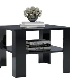 vidaXL Coffee Table High Gloss Black 60x60x42 cm Chipboard