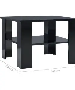 vidaXL Coffee Table High Gloss Black 60x60x42 cm Chipboard