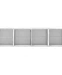 vidaXL Book Cabinet/TV Cabinet High Gloss White 143x30x36 cm