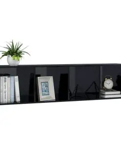 vidaXL Book Cabinet/TV Cabinet High Gloss Black 143x30x36 cm