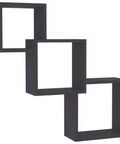 vidaXL Cube Wall Shelves Grey 84.5x15x27 cm Chipboard