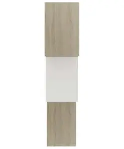 vidaXL Cube Wall Shelves White and Sonoma Oak 84.5x15x27 cm Chipboard