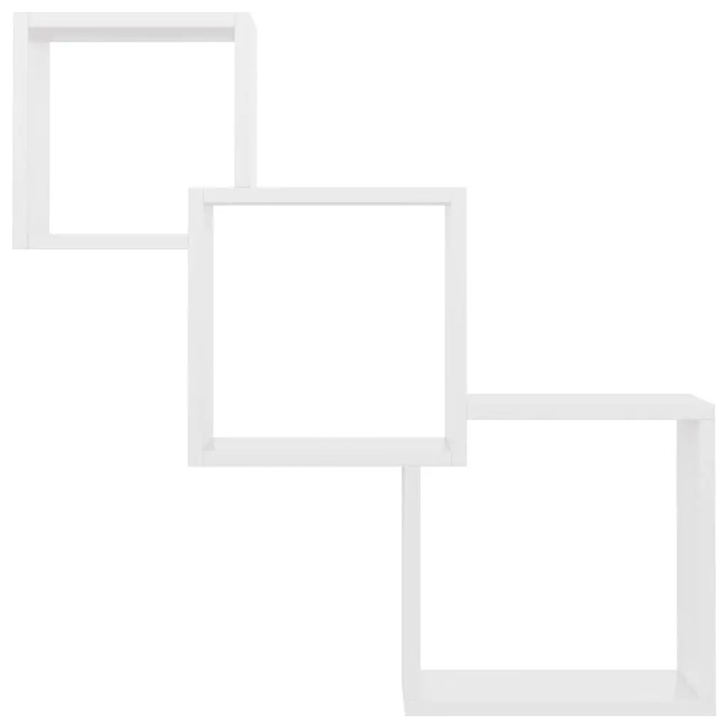 vidaXL Cube Wall Shelves High Gloss White 84.5x15x27 cm Chipboard
