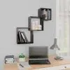 vidaXL Cube Wall Shelves High Gloss Black 84.5x15x27 cm Chipboard vidaXL Cube Wall Shelves High Gloss Black 84.5x15x27 cm Chipboard