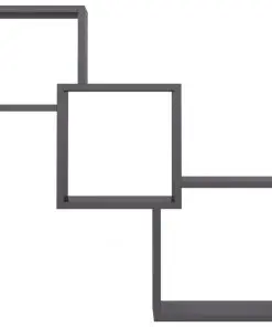 vidaXL Cube Wall Shelves High Gloss Grey 84.5x15x27 cm Chipboard