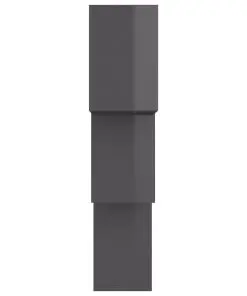 vidaXL Cube Wall Shelves High Gloss Grey 84.5x15x27 cm Chipboard