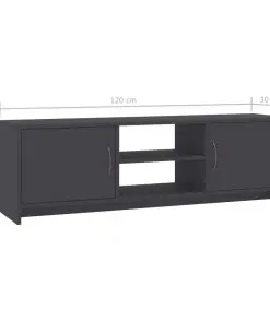 vidaXL TV Cabinet Grey 120x30x37,5 cm Chipboard