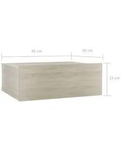 vidaXL Floating Nightstand Sonoma Oak 40x30x15 cm Chipboard