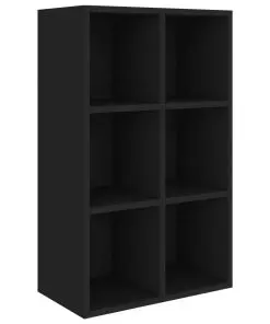 vidaXL Book Cabinet/Sideboard Black 66x30x97.8 cm Chipboard
