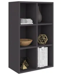 vidaXL Book Cabinet/Sideboard Grey 66x30x97.8 Chipboard