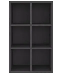 vidaXL Book Cabinet/Sideboard Grey 66x30x97.8 Chipboard