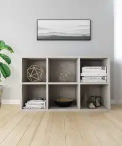 vidaXL Book Cabinet/Sideboard Concrete Grey 66x30x97.8 cm Chipboard