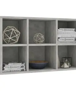 vidaXL Book Cabinet/Sideboard Concrete Grey 66x30x97.8 cm Chipboard