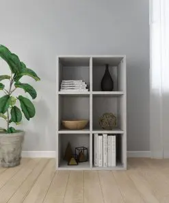 vidaXL Book Cabinet/Sideboard Concrete Grey 66x30x97.8 cm Chipboard