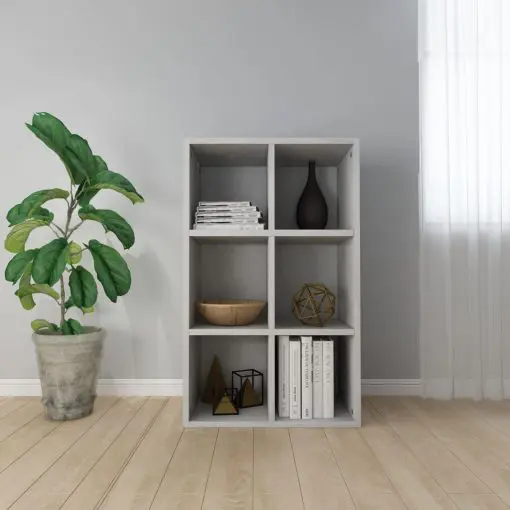 vidaXL Book Cabinet/Sideboard Concrete Grey 66x30x97.8 cm Chipboard