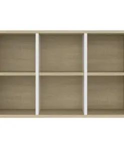 vidaXL Book Cabinet/Sideboard White and Sonoma Oak 66x30x97.8 cm Chipboard