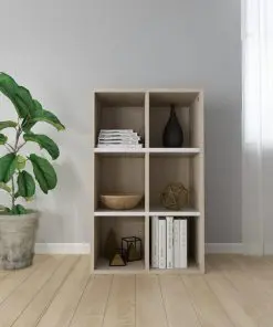 vidaXL Book Cabinet/Sideboard White and Sonoma Oak 66x30x97.8 cm Chipboard