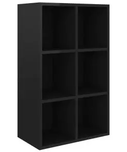 vidaXL Book Cabinet/Sideboard High Gloss Black 66x30x97.8 cm Chipboard