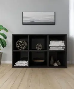 vidaXL Book Cabinet/Sideboard High Gloss Black 66x30x97.8 cm Chipboard