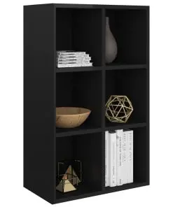 vidaXL Book Cabinet/Sideboard High Gloss Black 66x30x97.8 cm Chipboard