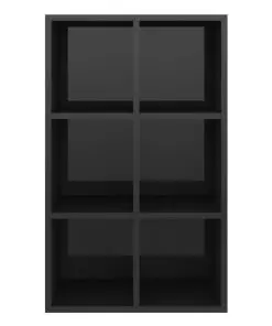 vidaXL Book Cabinet/Sideboard High Gloss Black 66x30x97.8 cm Chipboard