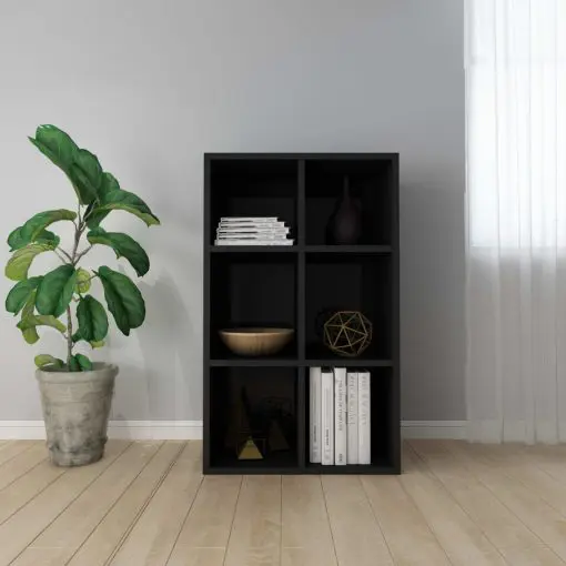vidaXL Book Cabinet/Sideboard High Gloss Black 66x30x97.8 cm Chipboard