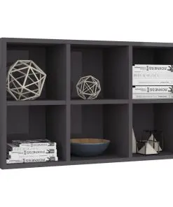 vidaXL Book Cabinet/Sideboard High Gloss Grey 66x30x97.8 cm Chipboard