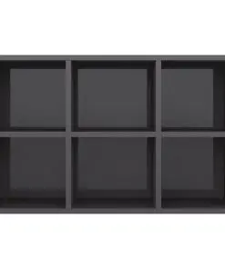 vidaXL Book Cabinet/Sideboard High Gloss Grey 66x30x97.8 cm Chipboard