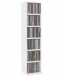 vidaXL CD Cabinet White 21x20x88 cm Chipboard