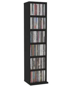 vidaXL CD Cabinet Black 21x20x88 cm Chipboard