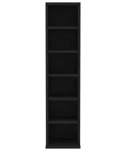 vidaXL CD Cabinet Black 21x20x88 cm Chipboard