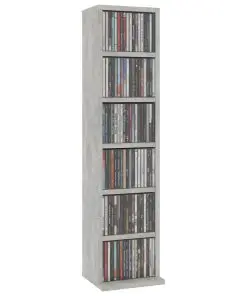 vidaXL CD Cabinet Concrete Grey 21x20x88 cm Chipboard