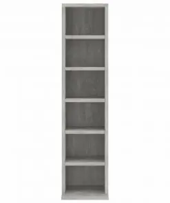 vidaXL CD Cabinet Concrete Grey 21x20x88 cm Chipboard