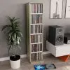 vidaXL CD Cabinet White and Sonoma Oak 21x20x88 cm Chipboard