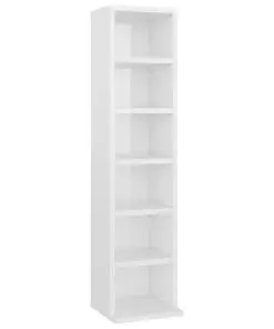 vidaXL CD Cabinet High Gloss White 21x20x88 cm Chipboard
