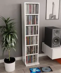 vidaXL CD Cabinet High Gloss White 21x20x88 cm Chipboard