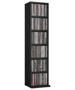 vidaXL CD Cabinet High Gloss Black 21x20x88 cm Chipboard