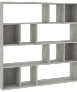 vidaXL Room Divider/Book Cabinet Concrete Grey 110x24x110 cm Chipboard