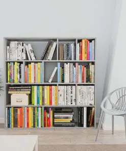 vidaXL Room Divider/Book Cabinet Concrete Grey 110x24x110 cm Chipboard