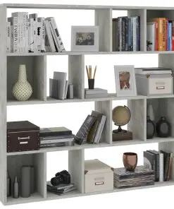 vidaXL Room Divider/Book Cabinet Concrete Grey 110x24x110 cm Chipboard