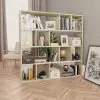 vidaXL Room Divider/Book Cabinet White and Sonoma Oak 110x24x110 cm Chipboard