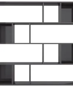 vidaXL Room Divider/Book Cabinet High Gloss Grey 110x24x110 cm Chipboard