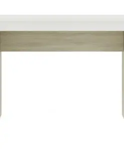 vidaXL Desk White and Sonoma Oak 90x40x72 cm Chipboard