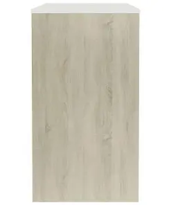vidaXL Desk White and Sonoma Oak 90x40x72 cm Chipboard