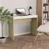 vidaXL Desk White and Sonoma Oak 90x40x72 cm Chipboard