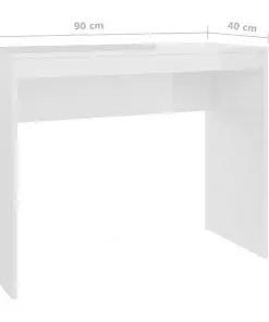vidaXL Desk High Gloss White 90x40x72 cm Chipboard